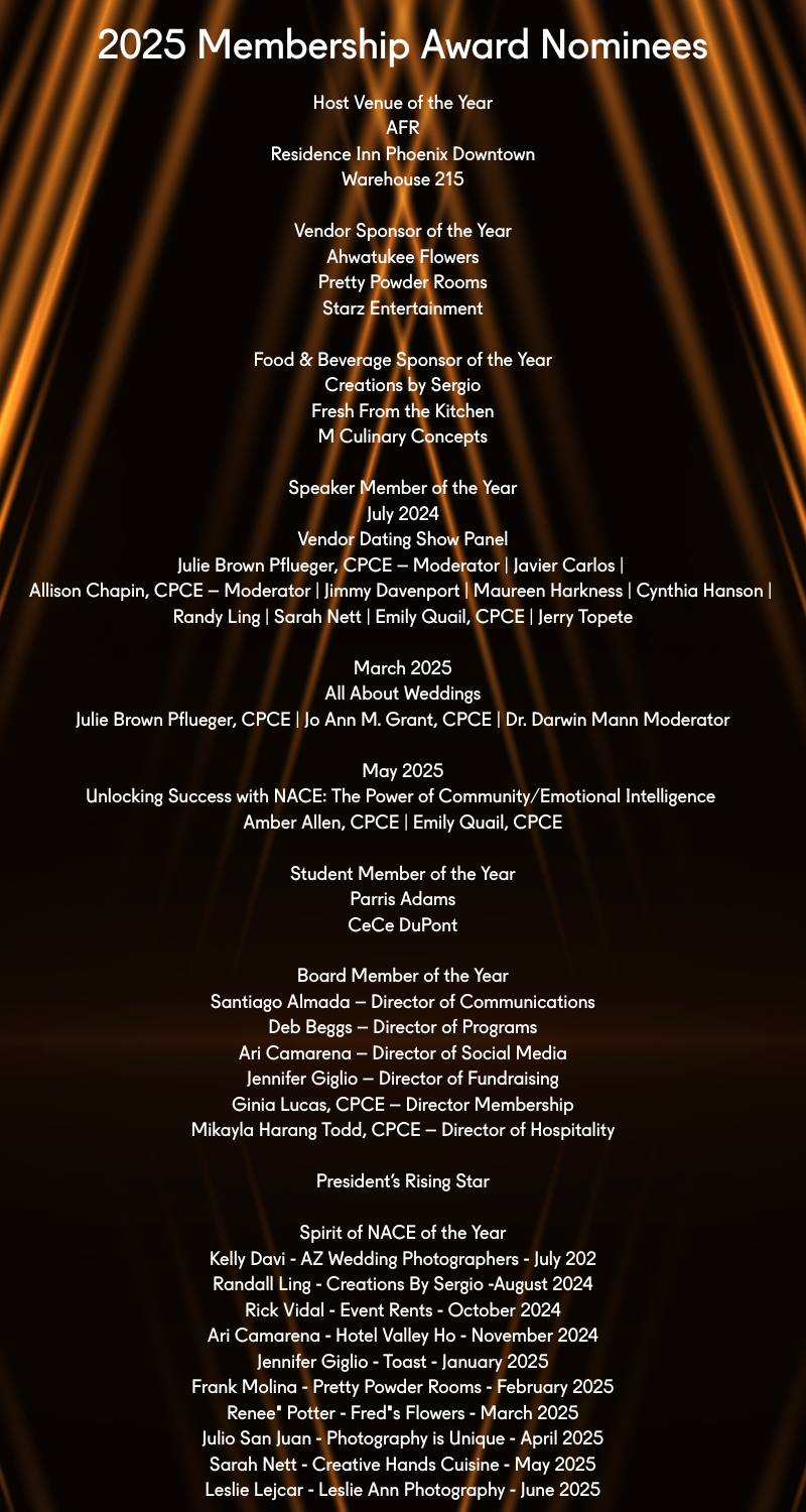 2025 Membership Award Nominees