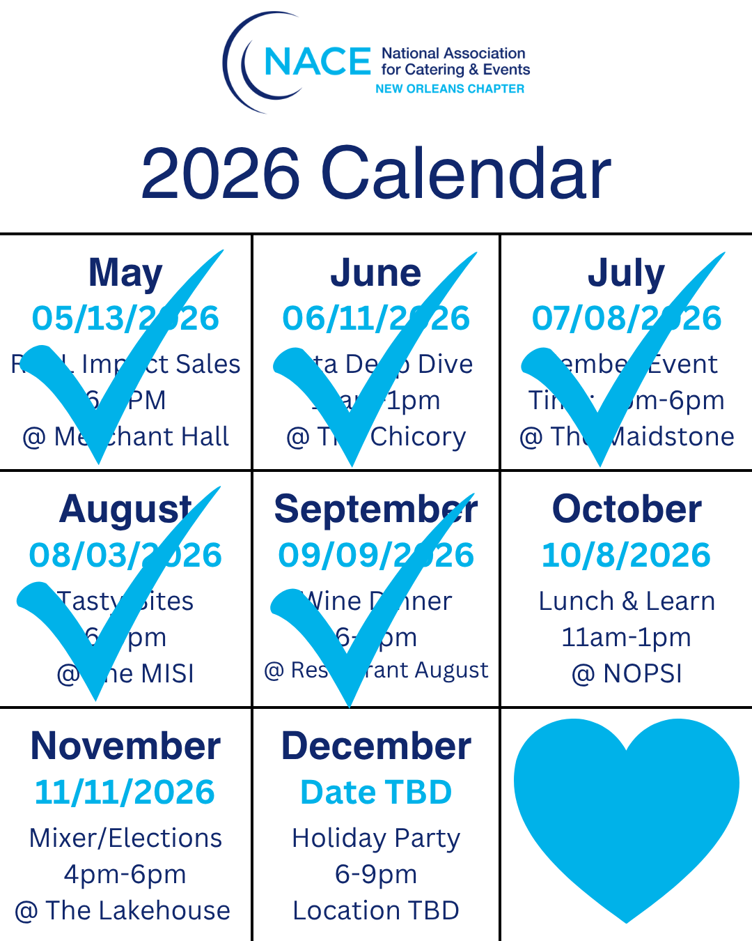 2026 NOLA CALENDAR