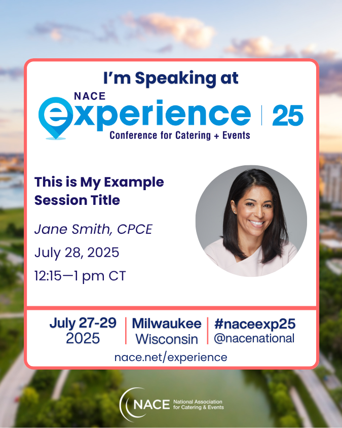 Example NACE Experience 2025 Speaker Instagram Post